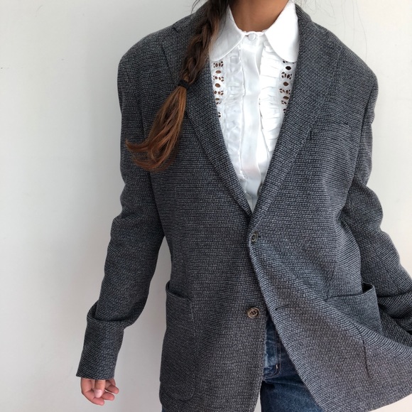 Eleventy gray tweed oversized blazer S-L - Picture 3 of 8
